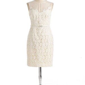 Maggy London Ivory Daisy Flower Organza Dress SZ 6